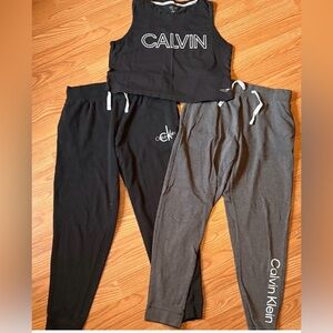 Calvin Klein Black and Gray Lounge Set